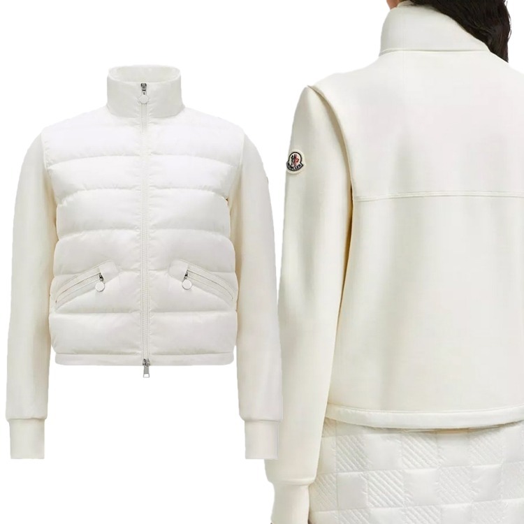 MONCLER☆ロゴパッチ ダウンMIX ZIP カーディガン ジャケット