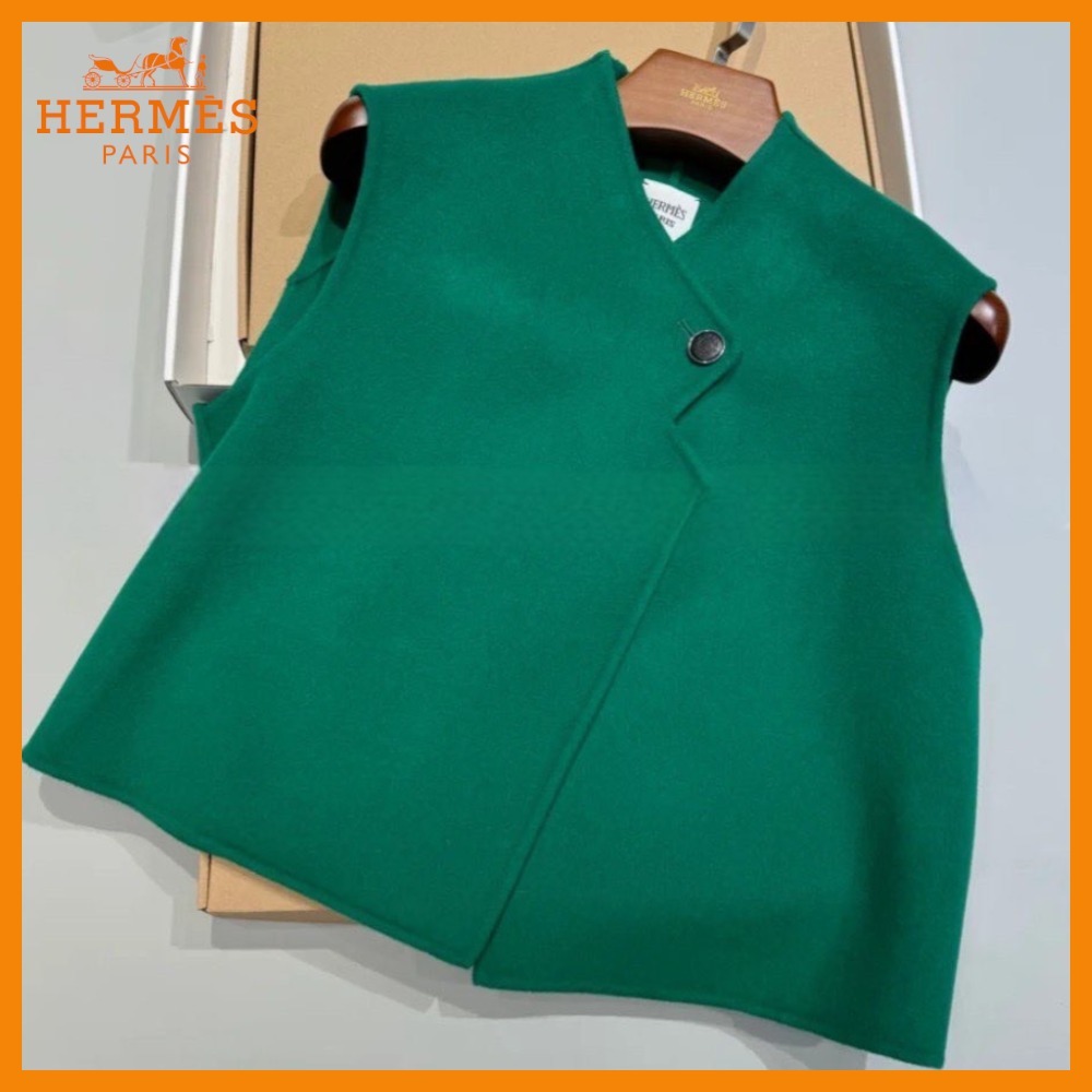 【エレガントなカシミアの質感が際立つ♪】HERMES ベスト ジレ