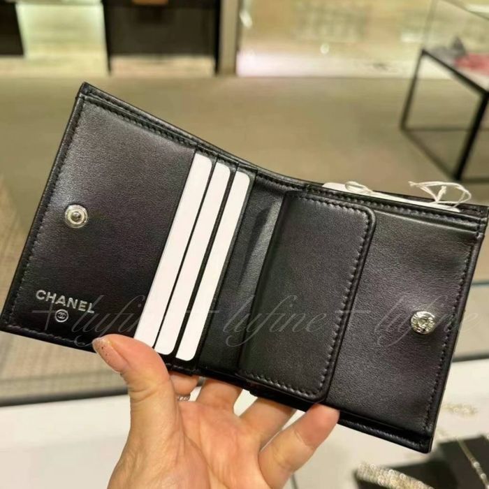 超人気！メンズもOK☆】CHANEL 折りたたみ財布 オールブラック