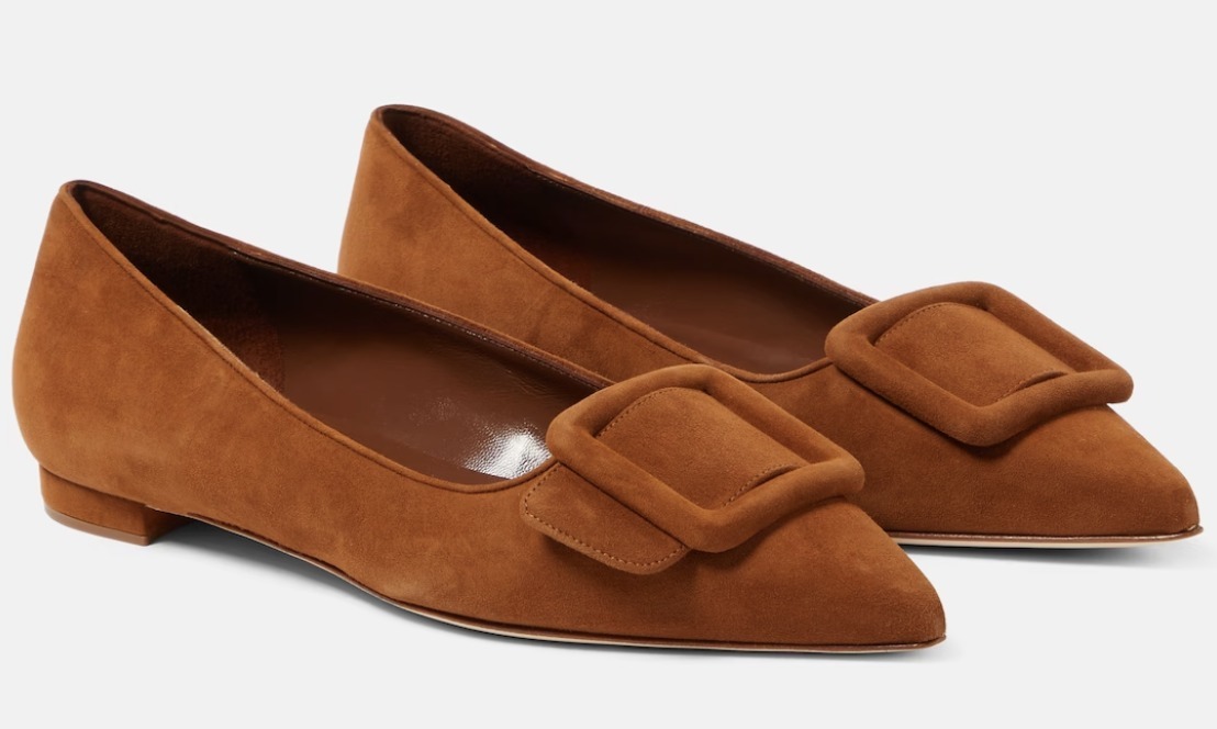 《日常の贅沢》【Manolo Blahnik】メイセールスエードバレリーナ