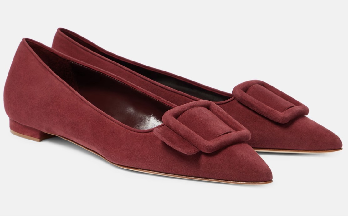 《日常の贅沢》【Manolo Blahnik】メイセールスエードバレリーナ