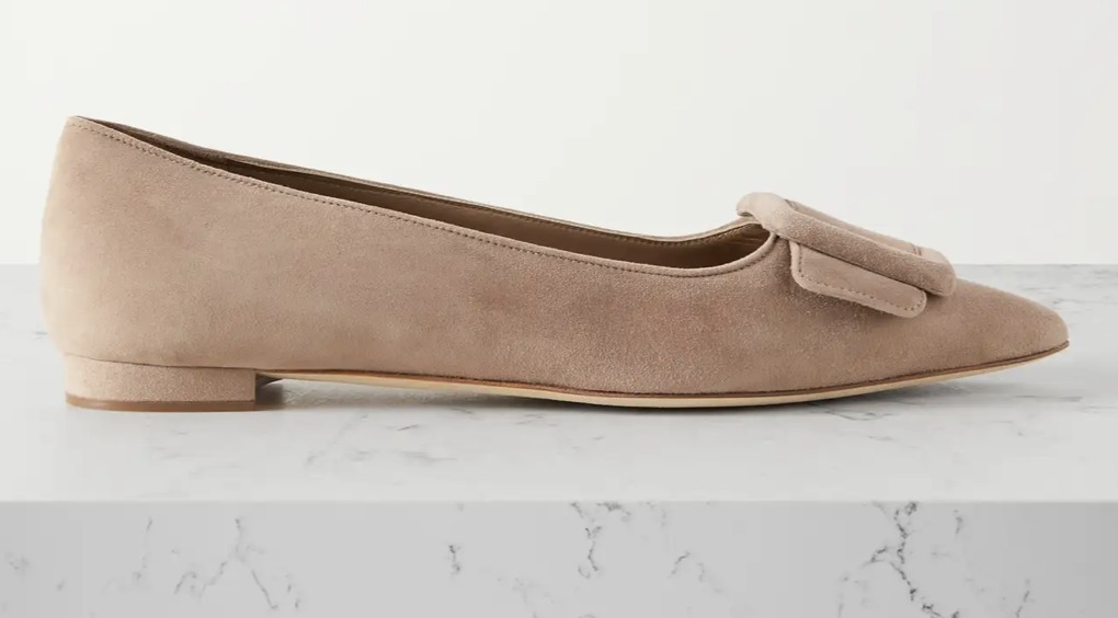 《デイリーに最適》【Manolo Blahnik】ポインテッドトゥフラット