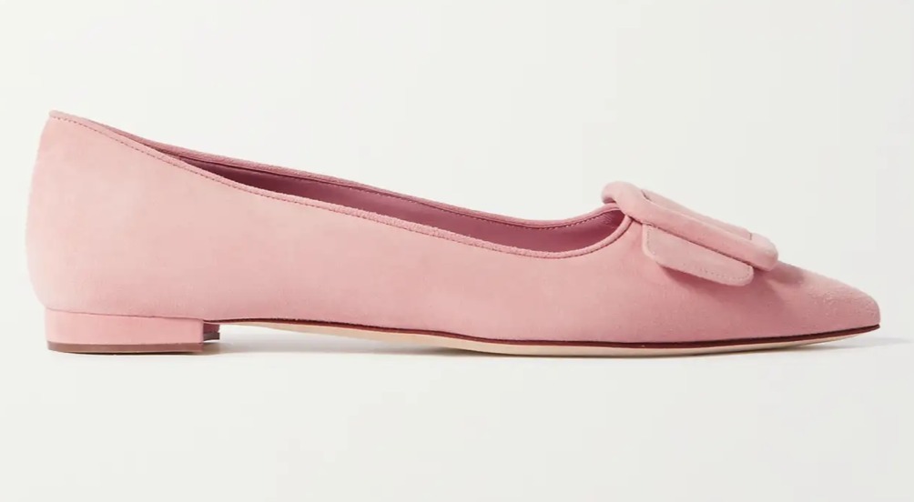 《デイリーに最適》【Manolo Blahnik】ポインテッドトゥフラット