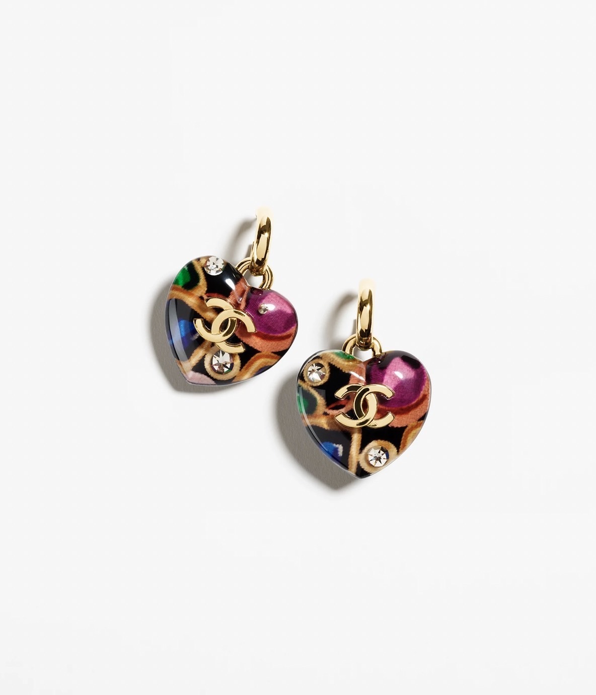 カラフルなハート♡【CHANEL】《24A》CCロゴ ピアス