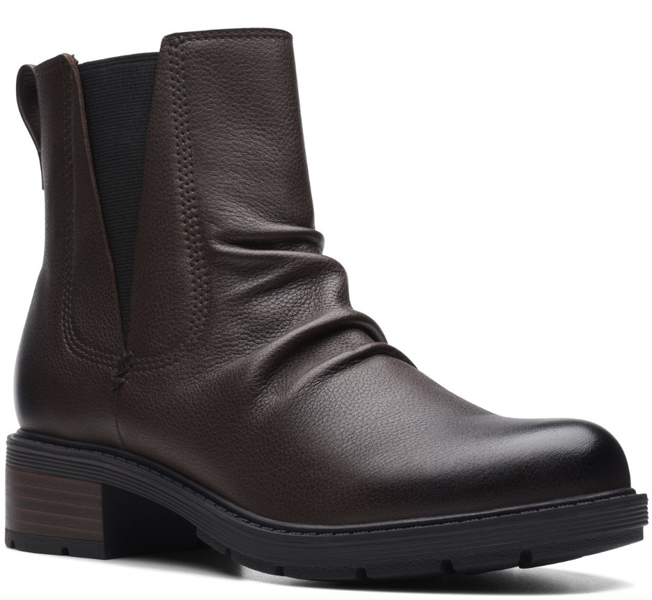 Clarks サイドゴア ジッパー ブーツ ダーク ブラウン スニーカー