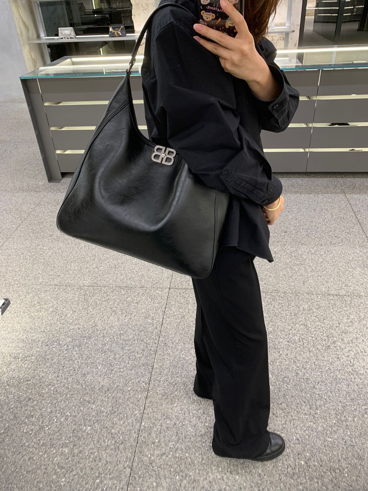 【BALENCIAGA】BB SOFT ミディアム ホーボーバッグ 2way
