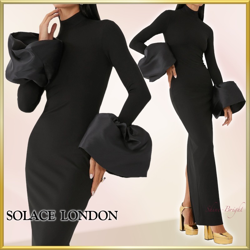 ＜関税込＞SOLACE LONDON＊パフカフス クレープマキシドレス