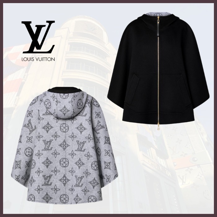 【スタイリッシュ♪】LOUIS VUITTON ★リバーシブルフードケープ