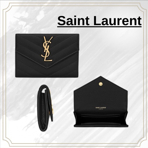 【Saint Laurent】レザー モノグラム スモール ウォレット