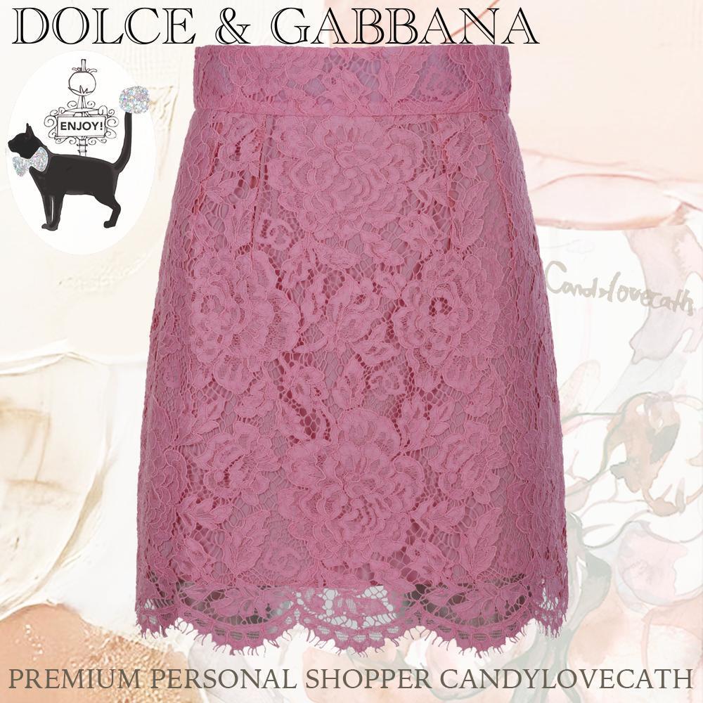 スカート DOLCE & GABBANA PINK SILK BLEND SKIRT