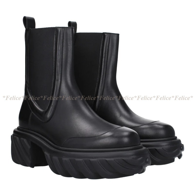 OFF WHITE ◇ Tractor Motor Chelsea Boots