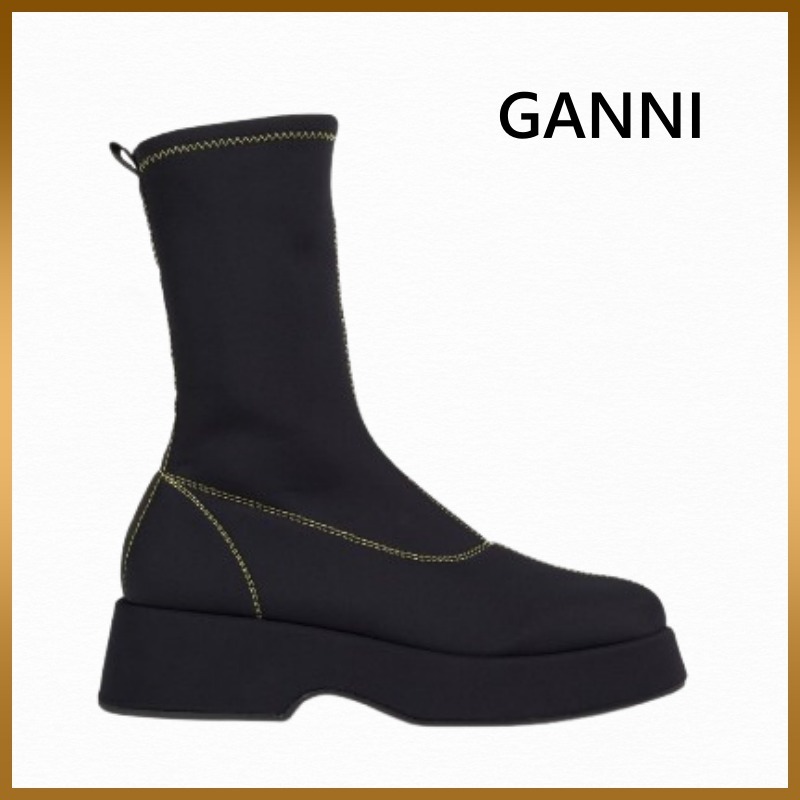 【GANNI】トップステッチ入り ネオプレン ソックブーツ