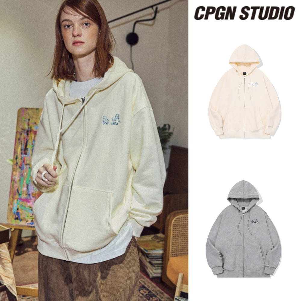 【CPGN STUDIO】24FW★ Wind Puppy Embroidered Hood Zip-Up