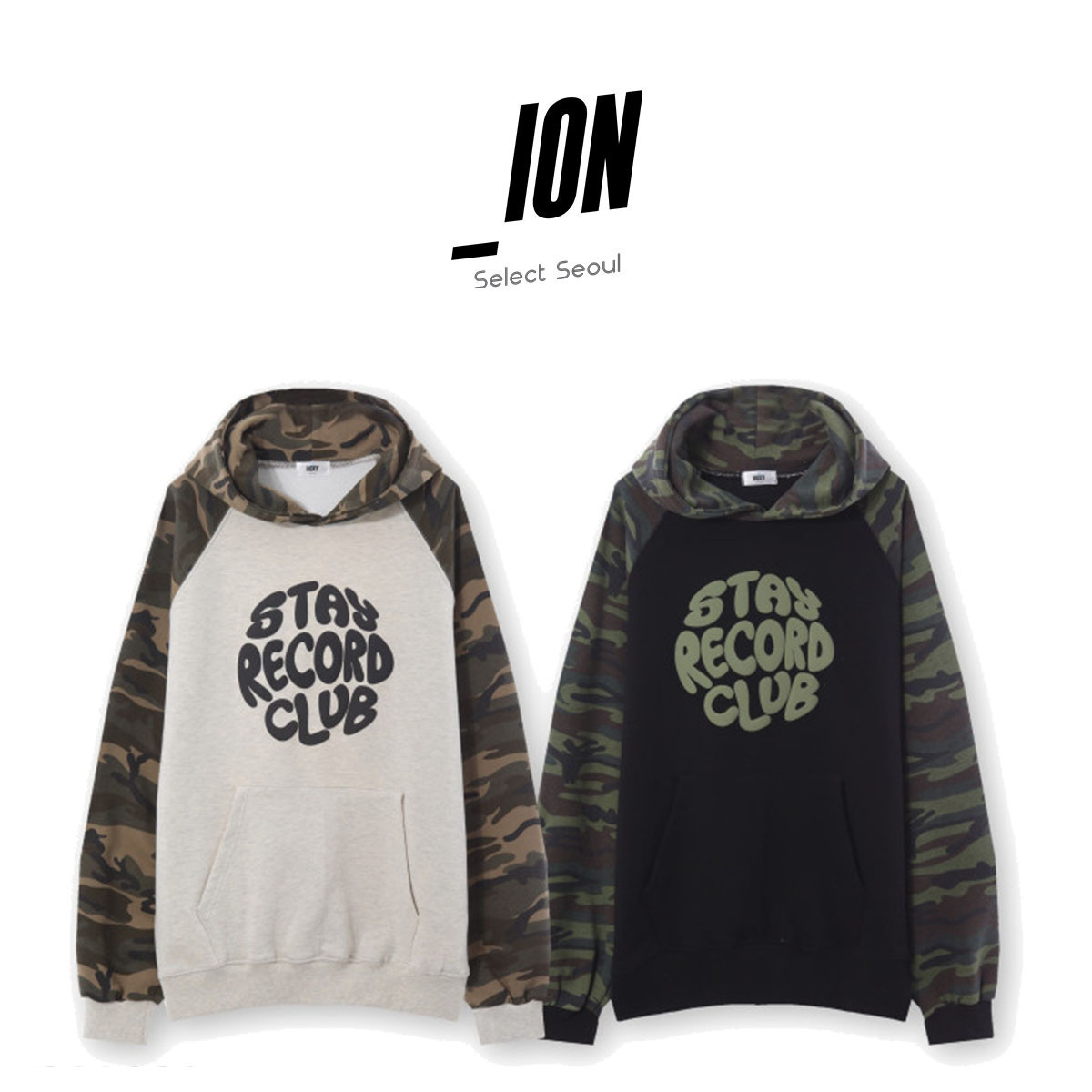 パーカー・フーディ IONSEOUL Nean Camo Lettering Hood