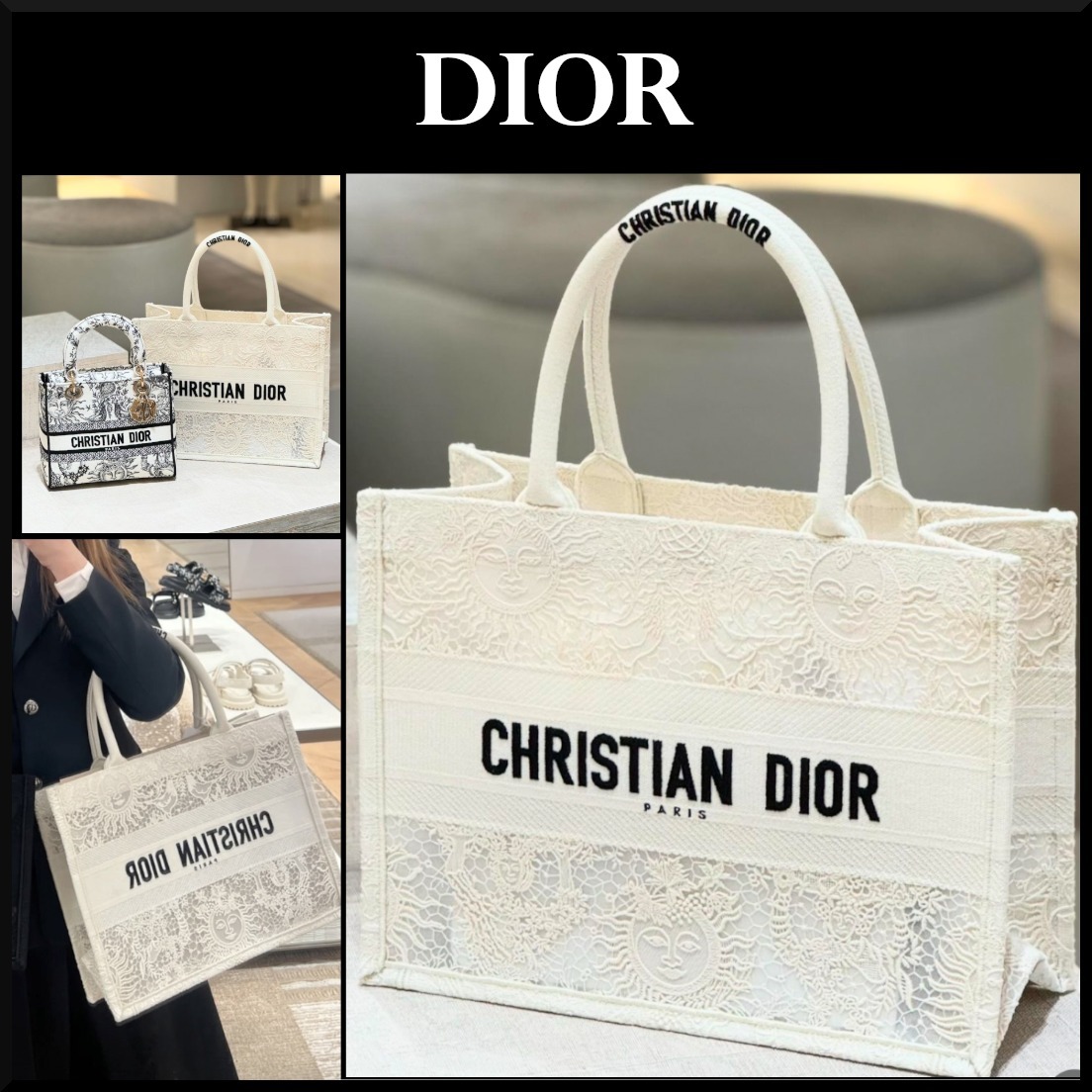 【純白☆】 DIOR トートバッグ ホワイト