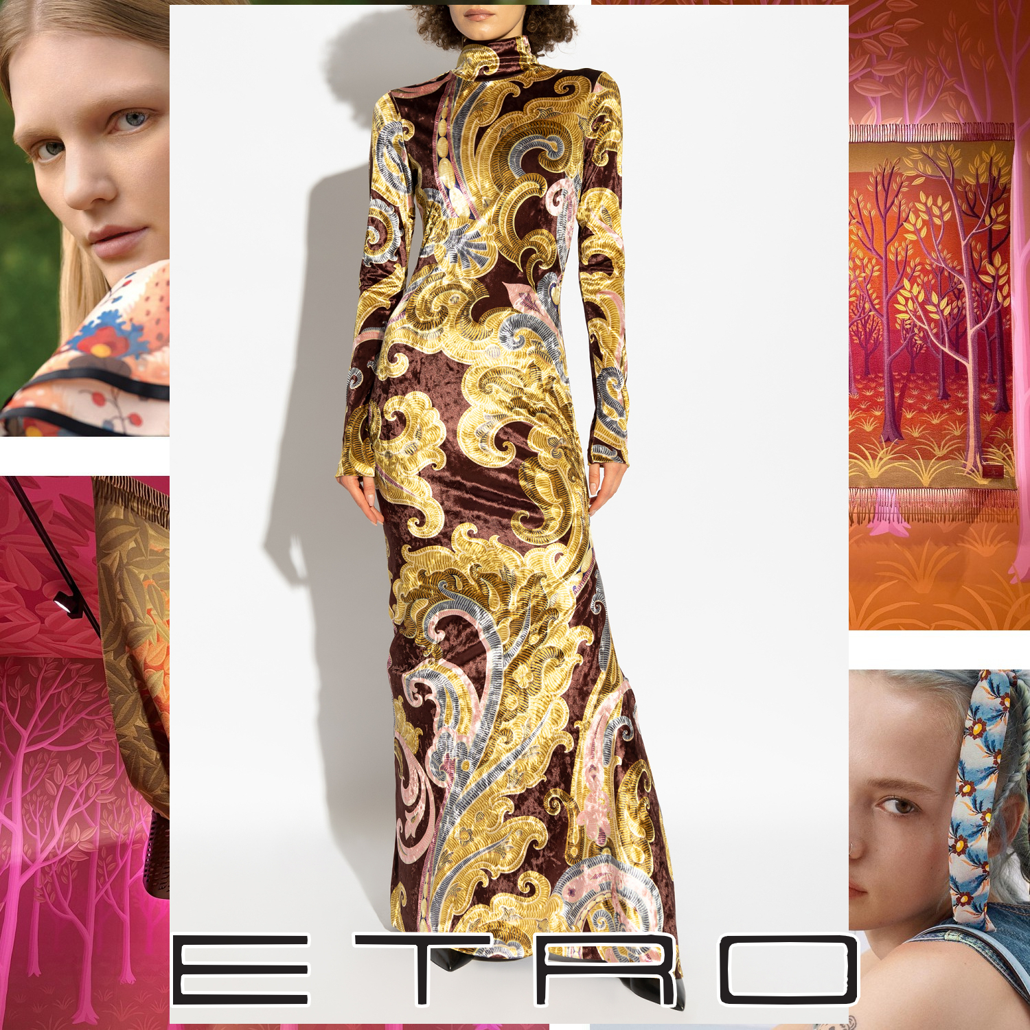 ランウェイ ETRO ペイズリー プリント シェニール ドレス