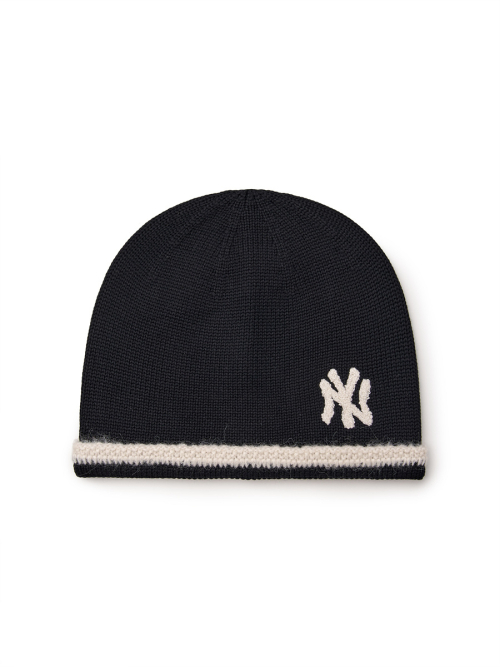 キャップ MLB Korea Basic Premium No Lip Beanie NY Black 3ABNBM846-50B