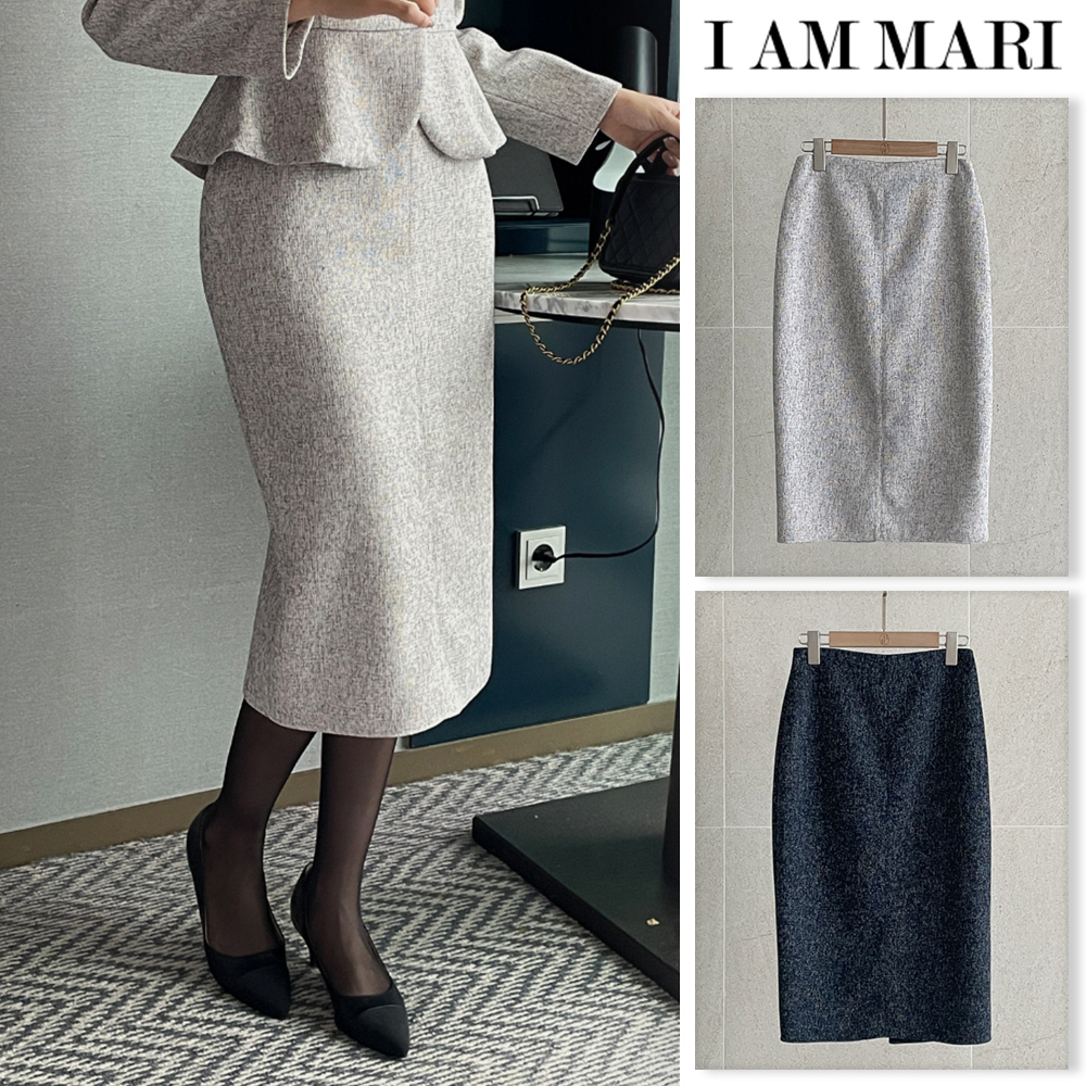 【I AM MARI】24FW★ Kelberin Tweed Midi Skirt
