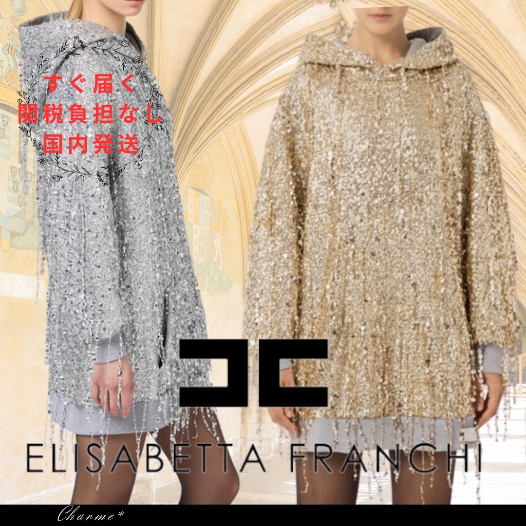 【すぐ届く】ELISABETTA FRANCHI フリンジ付き ミニドレス