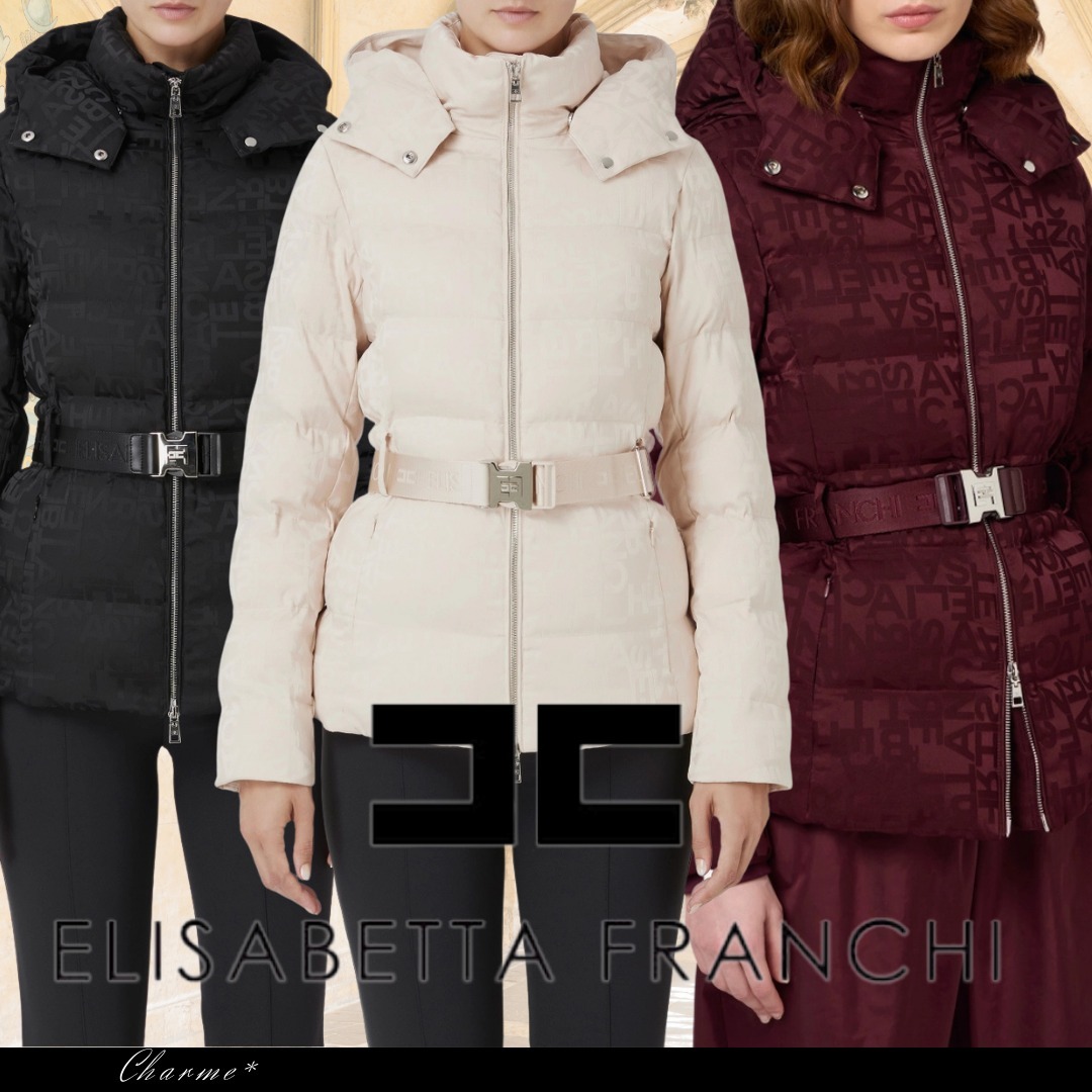 【ELISABETTA FRANCHI】ショート ダウンジャケット シンプル