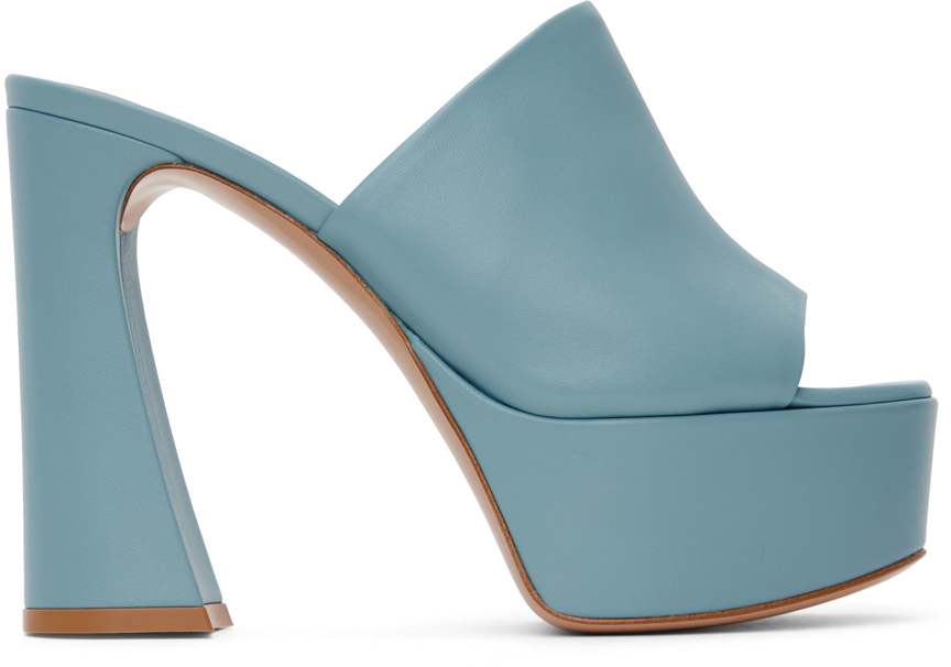 【関税込み】Gianvito Rossi ブルー Holly ミュールサンダル