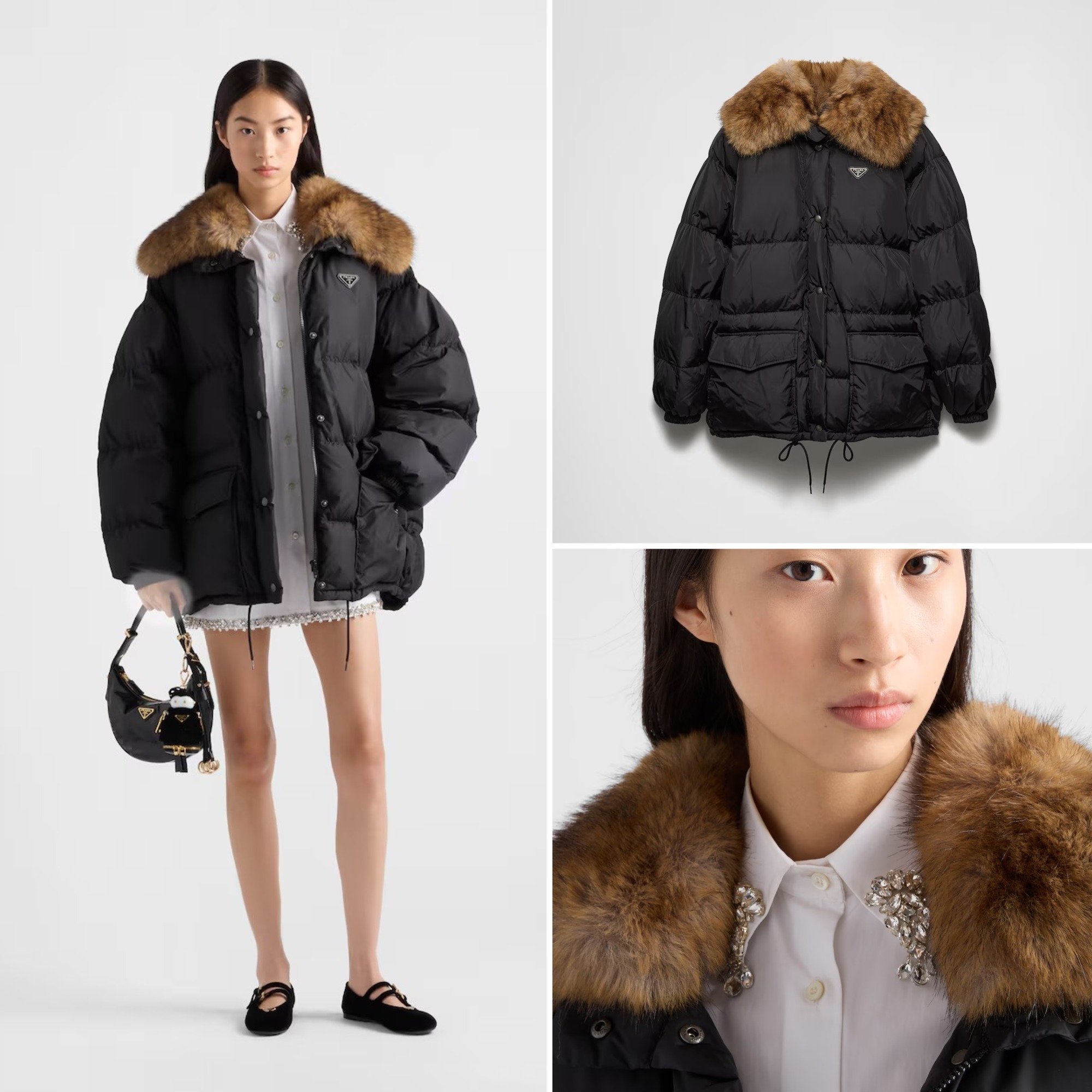 《送料無料》PRADA Tech canvas down jacket