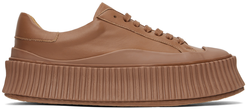 【関税込み】Jil Sander タン レザースニーカー