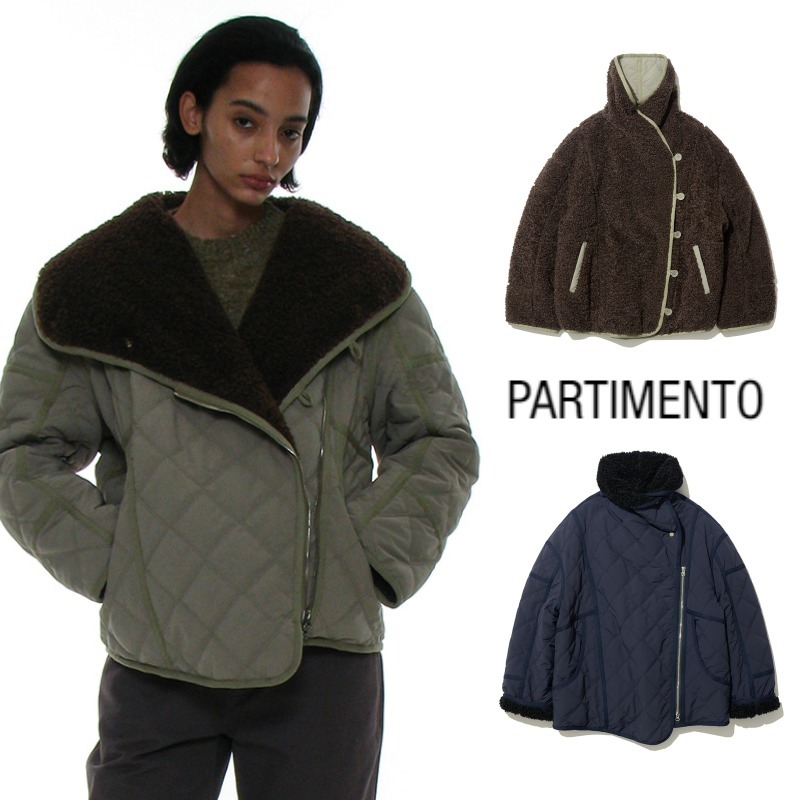 【PARTIMENTO】24FW WIDE COLLAR REVERSIBLE QUILTING JACKET