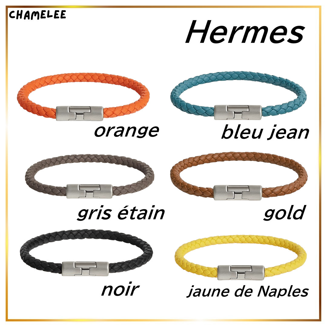 追跡便【HERMES】パズルHレザーブレスレット 6色 直営ギフト包装