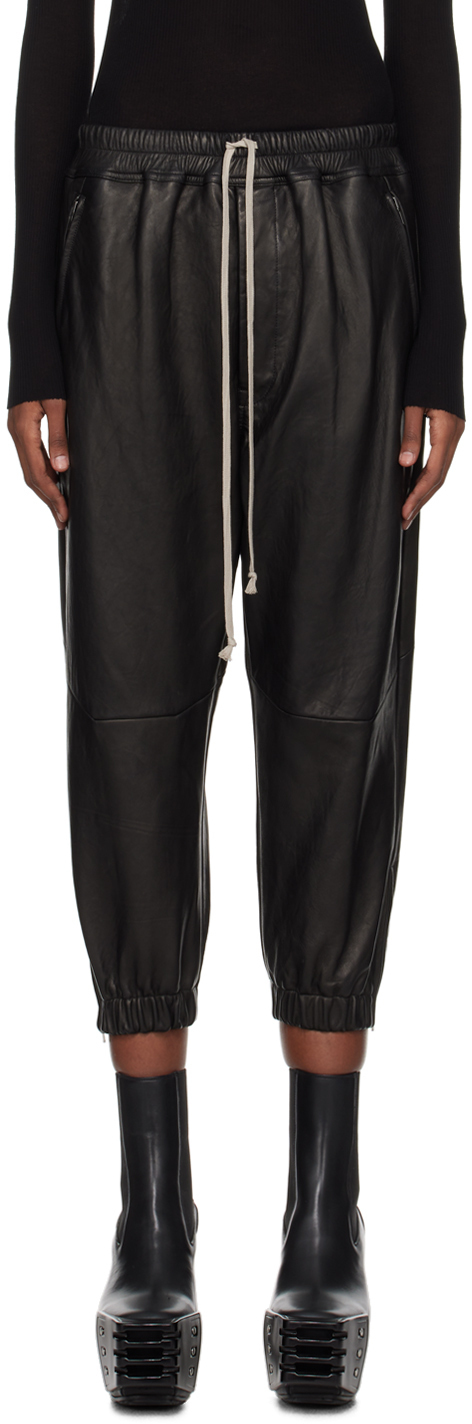 【関税込み】Rick Owens ブラック クロップド レザーパンツ