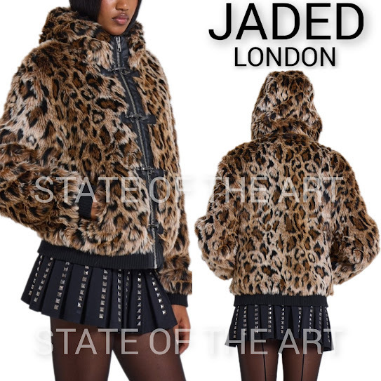 【JADED LONDON】Mendoza レオパード フェイクファージャケット
