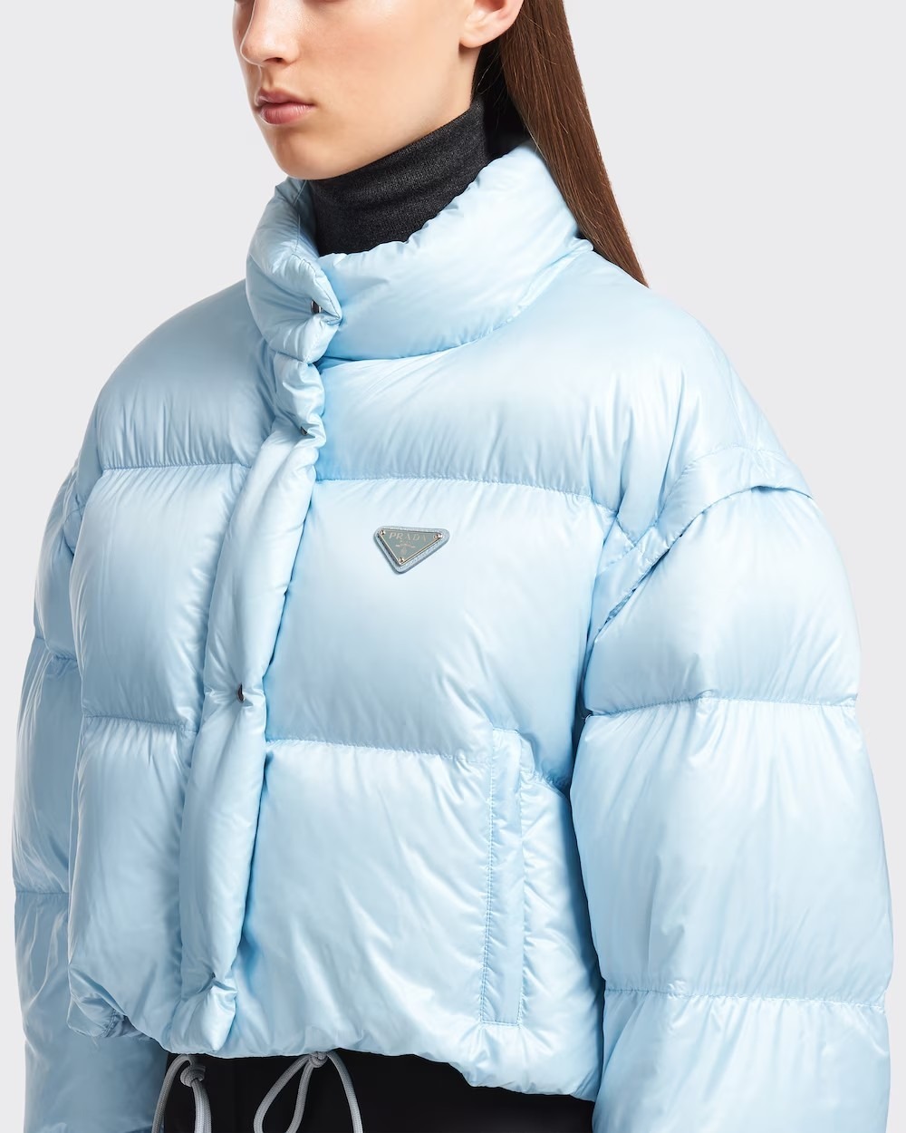 《送料無料》PRADA Re-Nylon cropped convertible down jacket