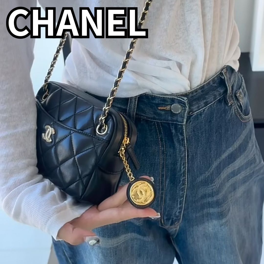 《24K》CHANEL ミニ カメラ ケース ラムスキン
