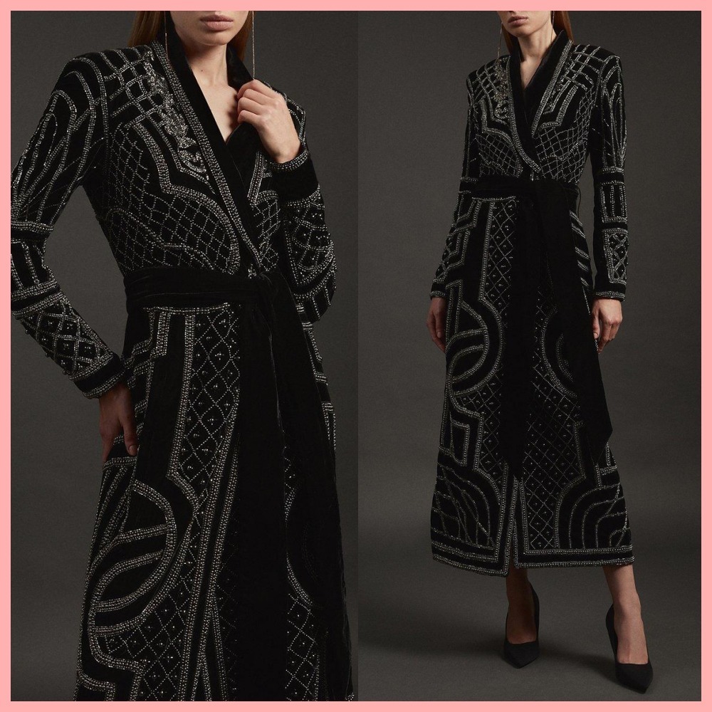 日本未入荷★Karen Millen ビーズラップワンピース