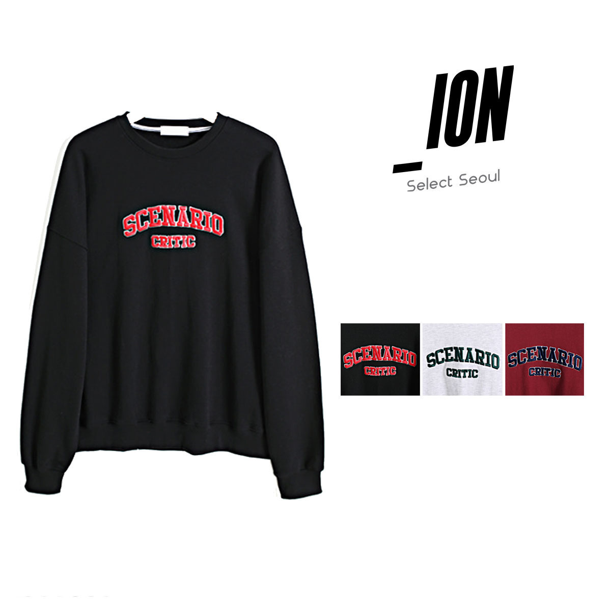 Tシャツ・カットソー IONSEOUL Rio Embroidery Oversized Fit Sweatshirt