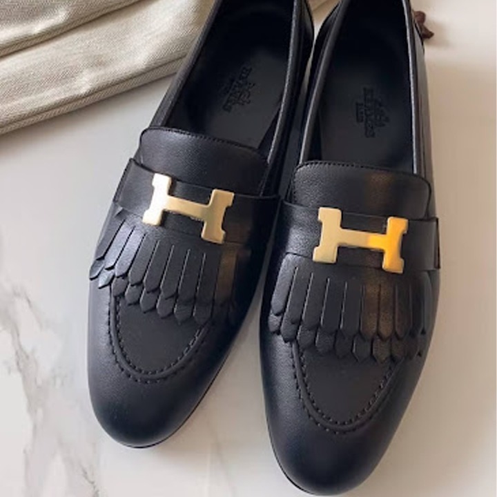 《エレガント♡》HERMES モカシン ロワイアル Black
