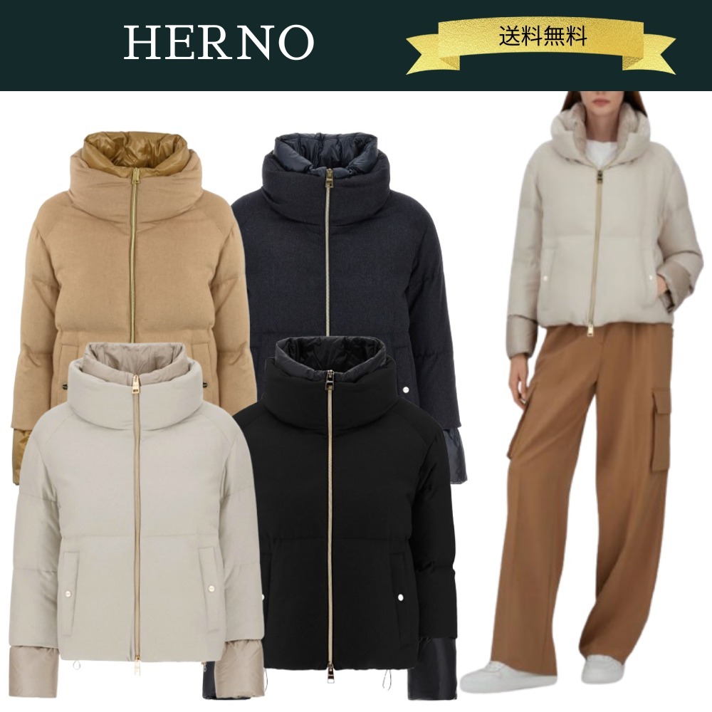 【送料込】HERNO カシミヤ シルク ナイロン ボンバージャケット