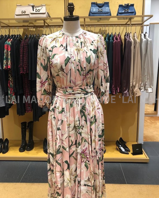 DOLCE&GABBANA レディース ワンピース ドレス 花柄 プリーツ
