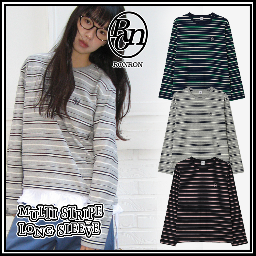 24AWカジュアルTシャツ【Ronron】MULTI STRIPE LONG SLEEVE 3色