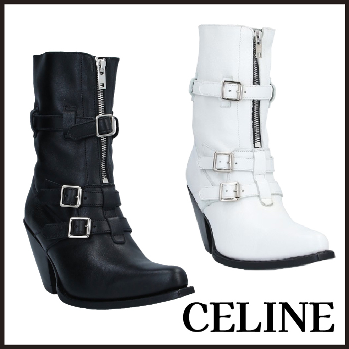 【関税込】CELINE ショートブーツ ジッパー レザー ハーネス