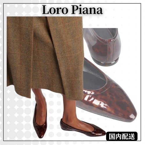 Loro Piana◆プリムラ パテント レザー バレエ フラット