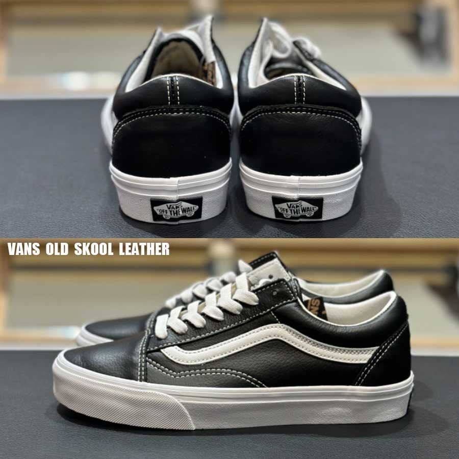 VANS★OLD SKOOL★兼用★LEATHER BLACK/TRUE WHITE