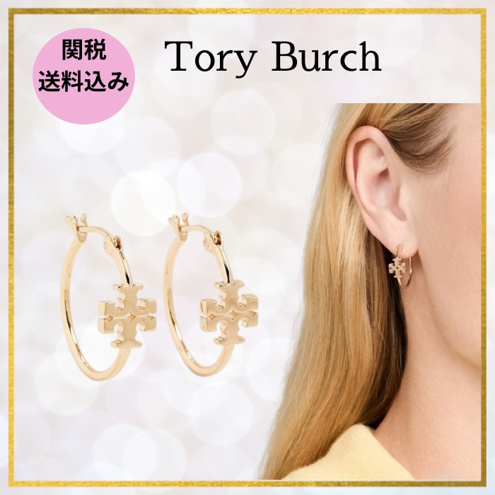 送料・関税込み【Tory Burch】エレノア スモール フープ ピアス