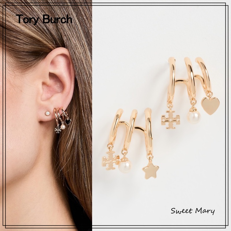 Tory Burch☆Kira ロゴ マルチフープ ピアス♪【送料込】