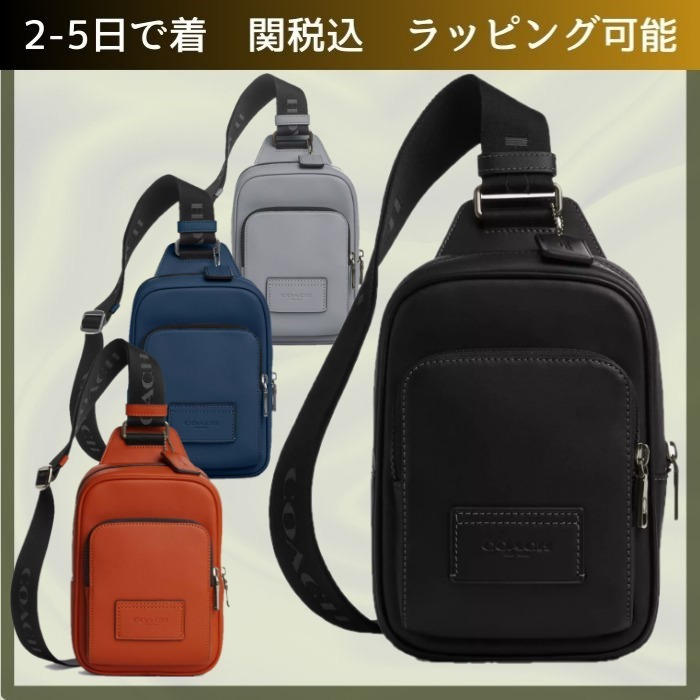 COACHコーチ/レーサー スリング パック ロゴ レザー