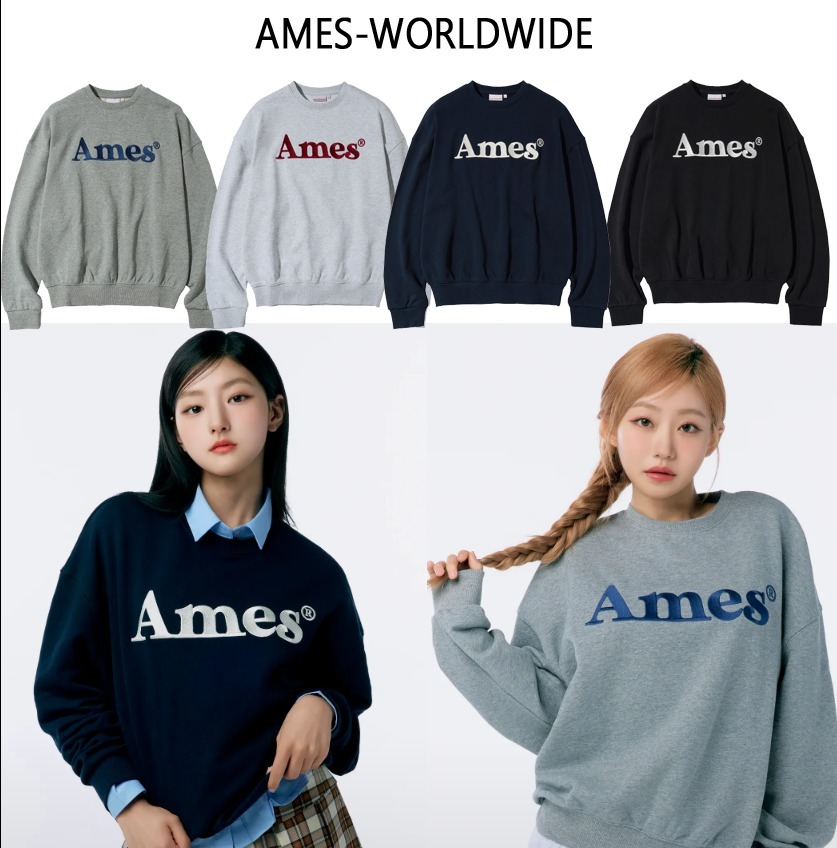 AMES-WORLDWIDE★Unisex★BASIC LOGO SWEATSHIRT