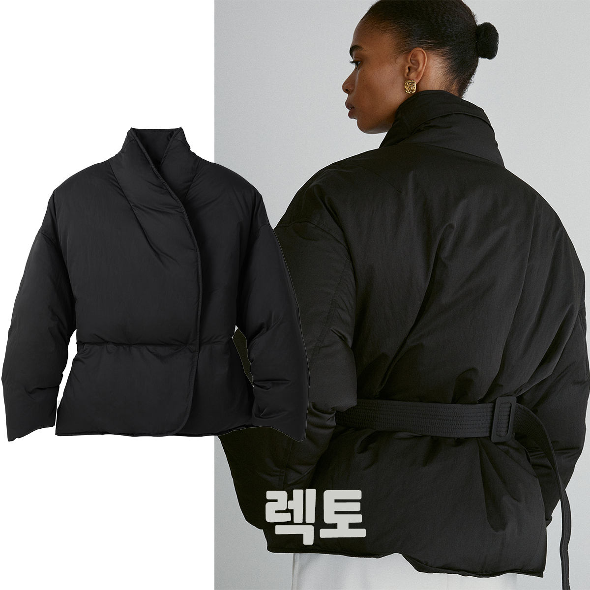 [RECTO] / ☆ 24FW SHAWL COLLAR PUFFER JACKET / BLACK
