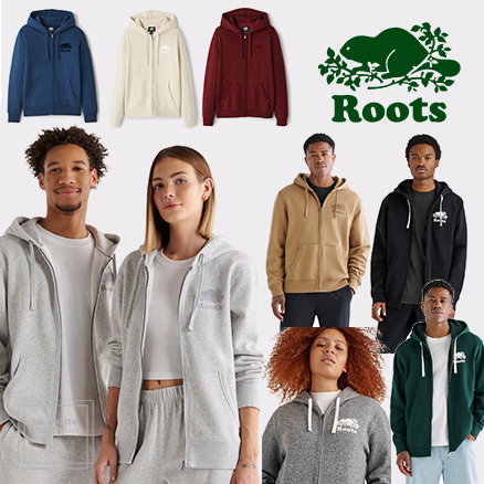 【Roots】人気no.1☆ 裏起毛〇ジップ・フーディー〇ユニセックス