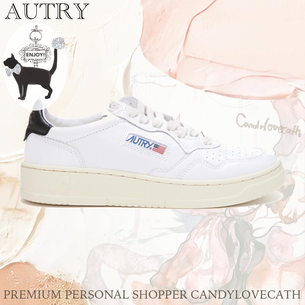 スニーカー AUTRY WHITE AND BLACK LEATHER SNEAKERS