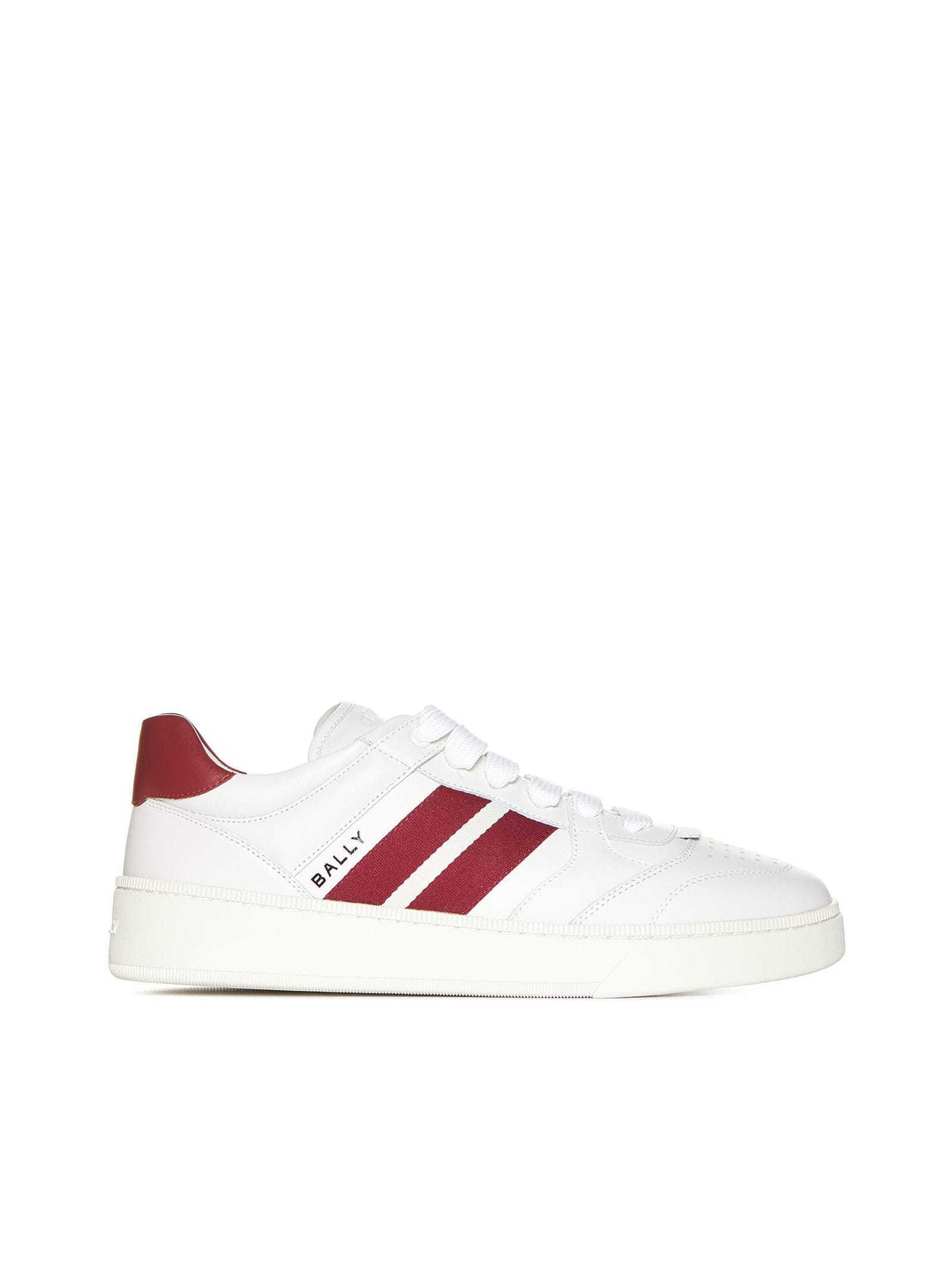 【送料&関税込】Bally White And Red Leather Sneakers